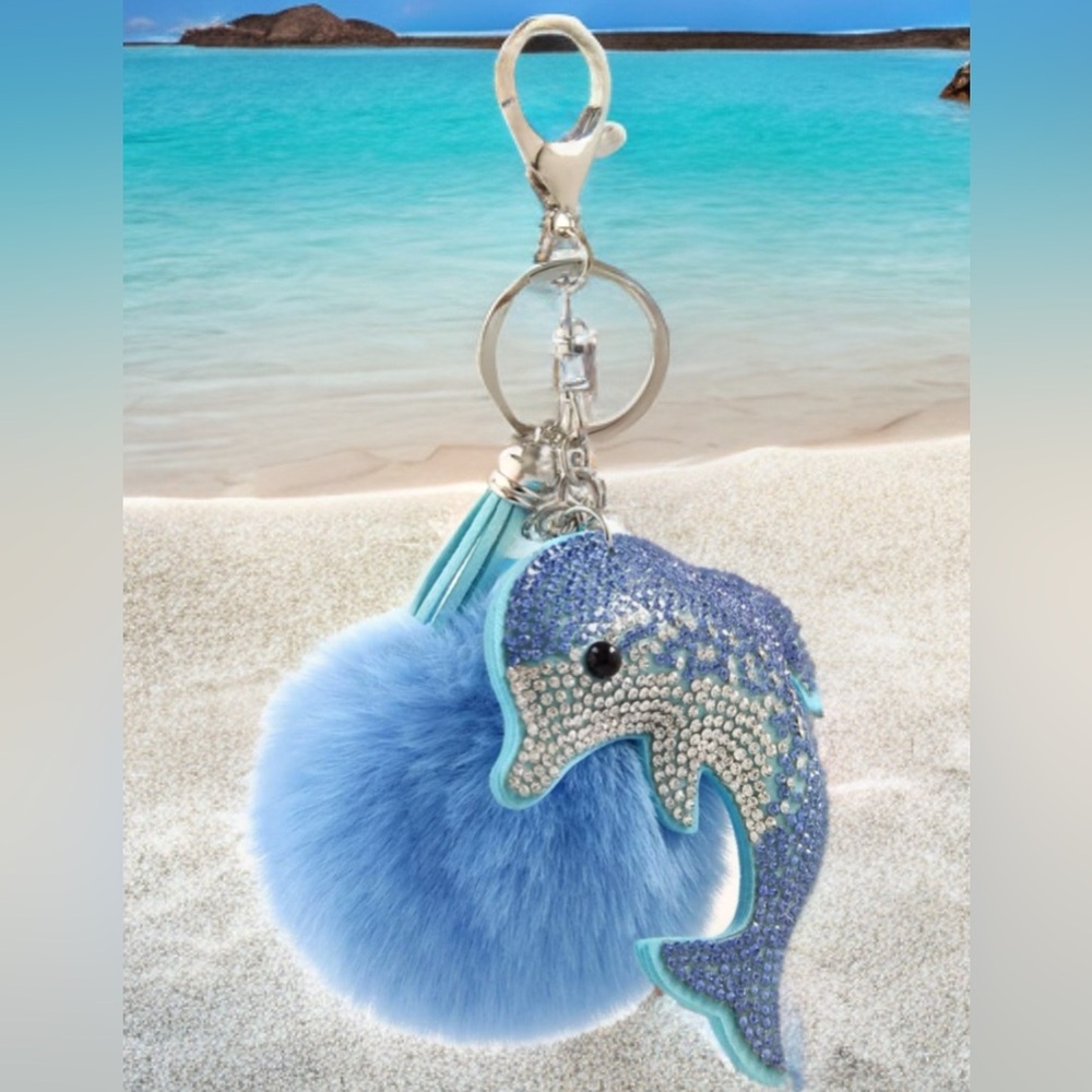 Dolphin Pom Pom 🐬 Keychain/Bagcharm